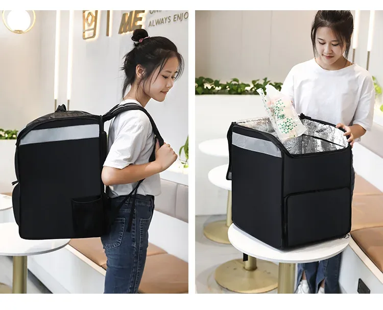 sac alimentaire thermique extra large 35l, sac isotherme pour conserver les aliments, boîte de réfrigérateur, sac à dos de livraison fraîche, sac isotherme
