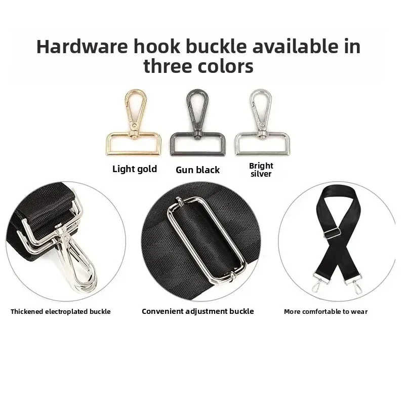 sangle de sac à bandoulière en nylon noir, ceinture détachable de remplacement réglable pour femmes et hommes, sacoches à poignée, ceinture de sac à main
