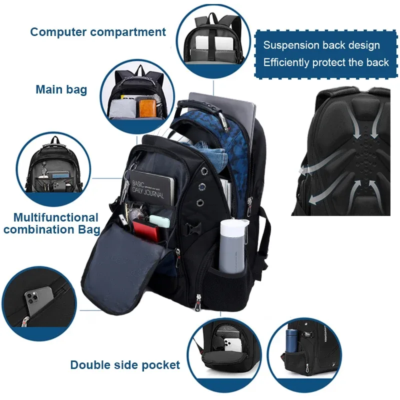 grands sacs à dos de voyage imperméables pour avion, sac à dos pour ordinateur portable de 17/20 pouces pour hommes, sac d'école japonais à la mode pour filles, mochila pour hommes