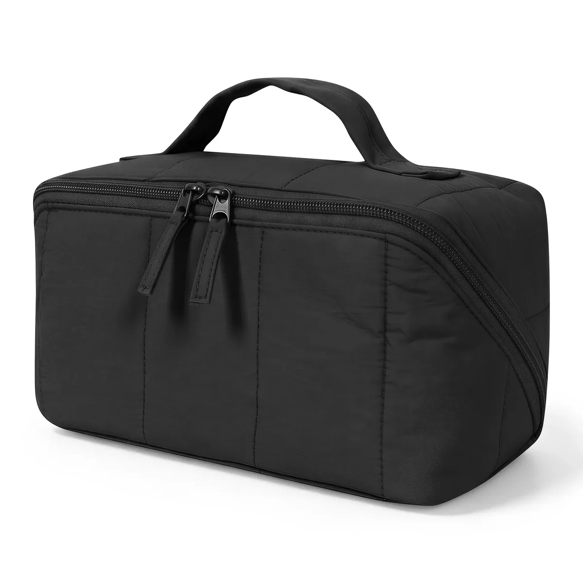 trousse de maquillage portable matelassée, sac de voyage pour femmes et hommes, trousse de toilette, organisateur cosmétique grande capacité, sac de rangement pour articles de toilette
