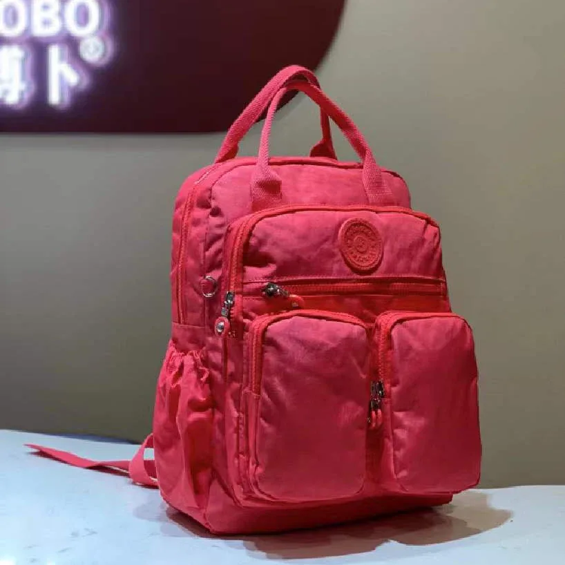 sac à dos imperméable en nylon pour femmes, poignée souple, solide, multi-poches, fermeture éclair, sacs d'école pour ordinateur portable, 2023