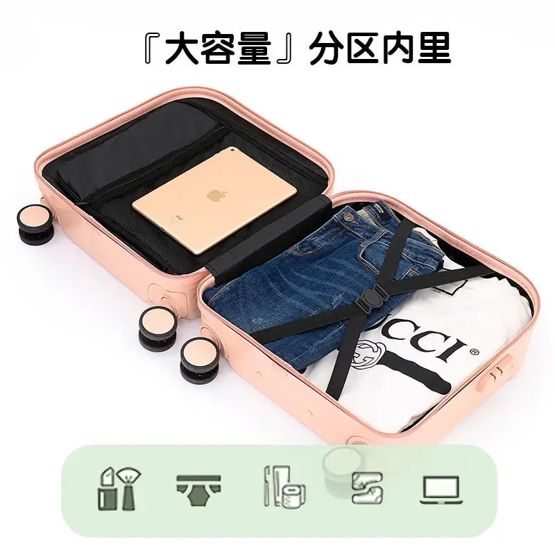 valise cabine 18 pouces, valise à roulettes légère avec serrure à combinaison et roues silencieuses