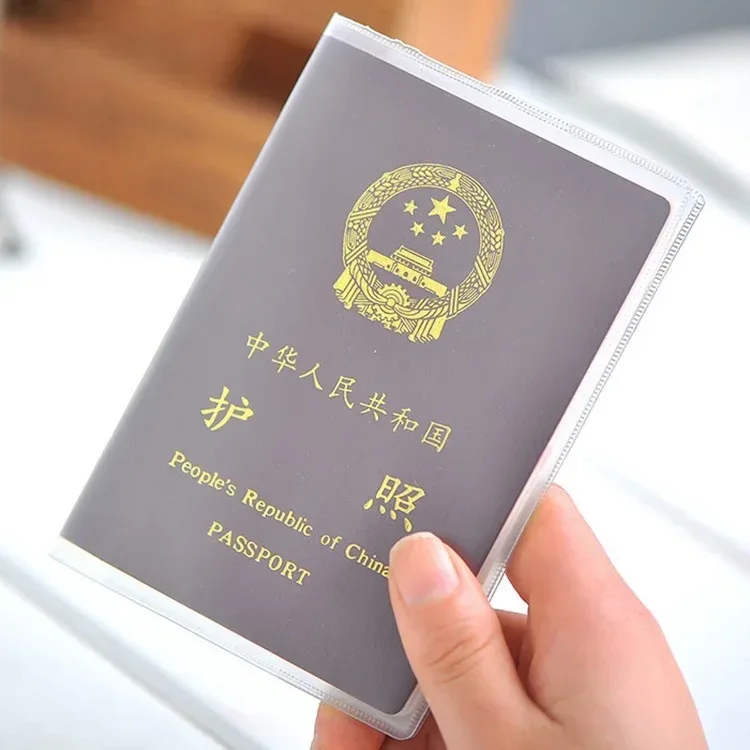 3 pièces nouvelle housse de protection pour passeport transparent givré pvc étui étanche porte-carte d'identité universel porte-carte de crédit d'affaires