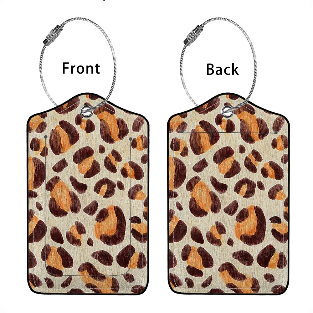 offre spéciale animaux mignons en cuir étiquette de bagage d'affaires étiquette d'adresse de valise étiquette de valise d'embarquement étiquette nom id adresse clip