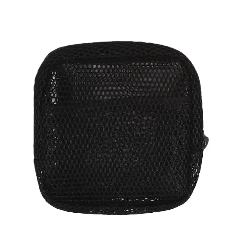 sac à cosmétiques carré en maille pour femmes, mignon, écouteurs portables, rouge à lèvres, serviettes hygiéniques, pochette de rangement, petits sacs de maquillage à fermeture éclair