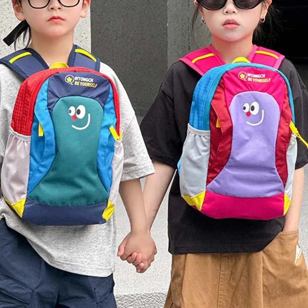Sac à dos ergonomique en tissu Oxford pour enfants, sac à livres de maternelle à motif de dessin animé, sac à dos léger et durable, colorblock, pour étudiants