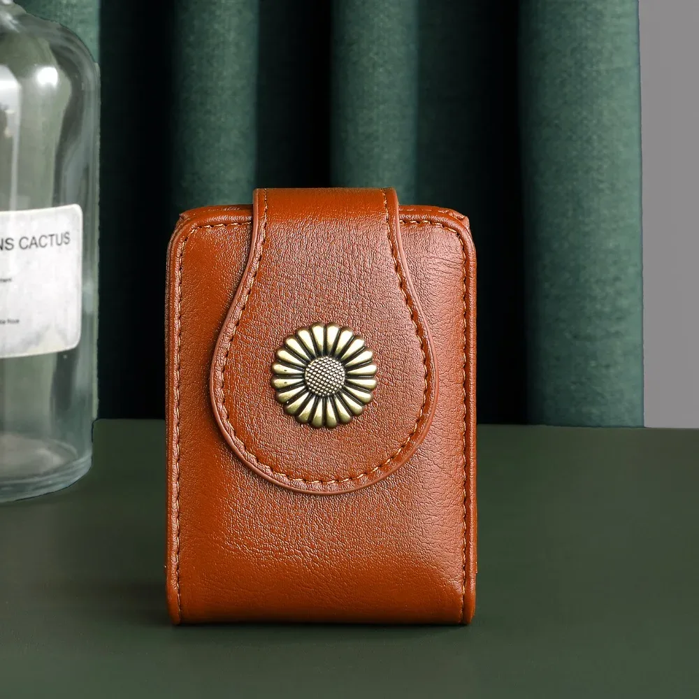 sac à cosmétiques en cuir pu, rangement de rouge à lèvres avec miroir de maquillage, mini sac de rangement, organisateur de rouge à lèvres portable à la mode de style coréen