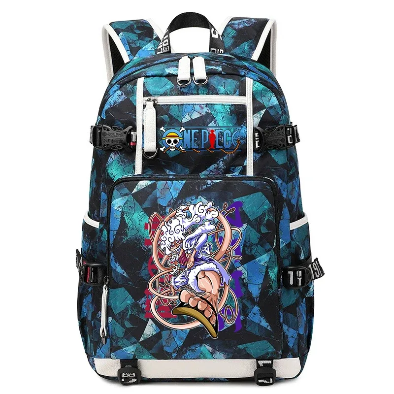 sac à dos d'école décontracté imprimé anime luffy, grande capacité, sac à livres pour garçons et filles, voyage, sport