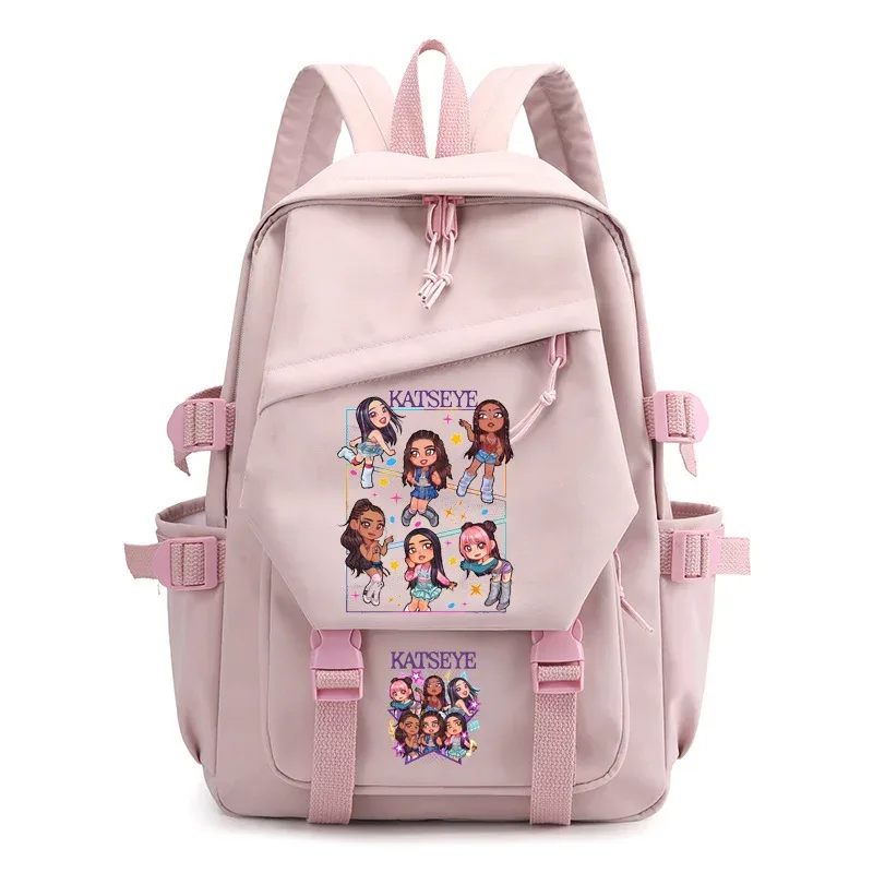 sac à dos imprimé katseye du groupe de filles coréennes, sac à dos léger en toile pour étudiants, sac à dos scolaire de haute qualité, vente chaude