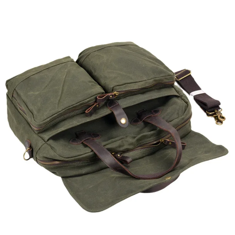 sac pour homme en toile cirée souple, sacoche d'affaires, sacoche pour ordinateur portable 15,61 pouces, sac à main décontracté, sac à bandoulière, sacoche bandoulière