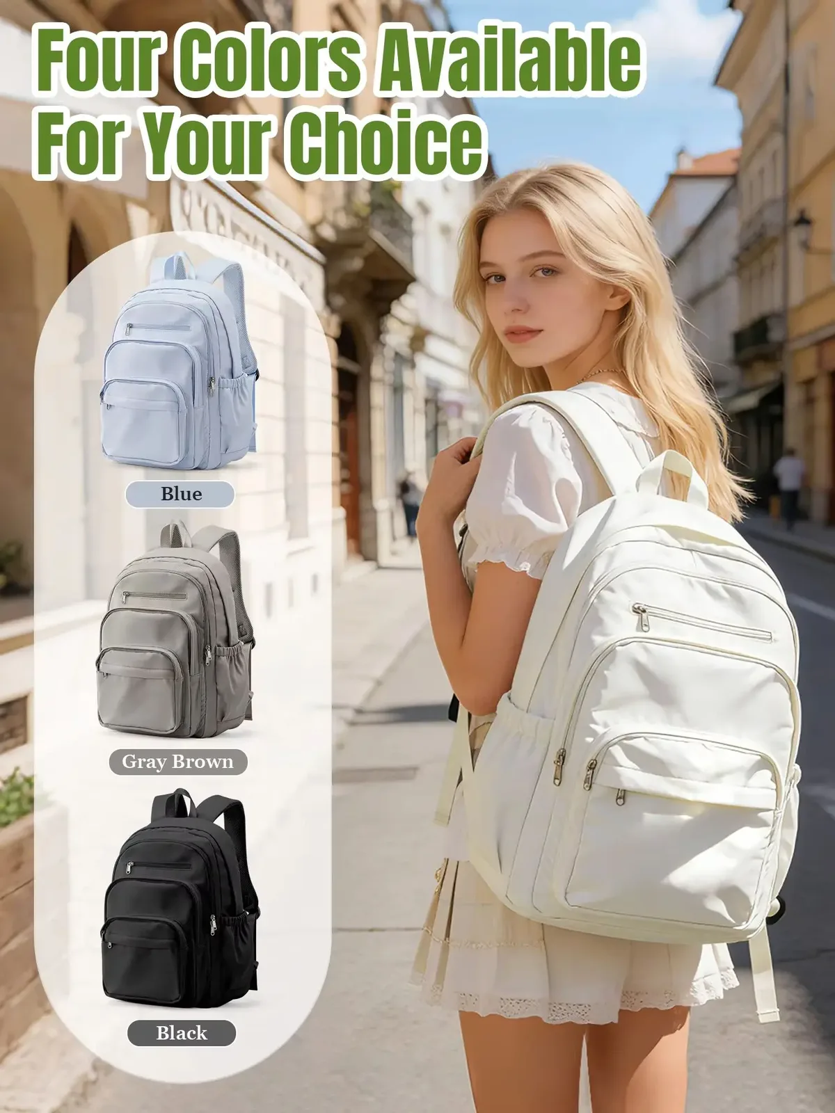 Sac à dos imperméable grande capacité pour étudiantes du collège et lycée, style Ins