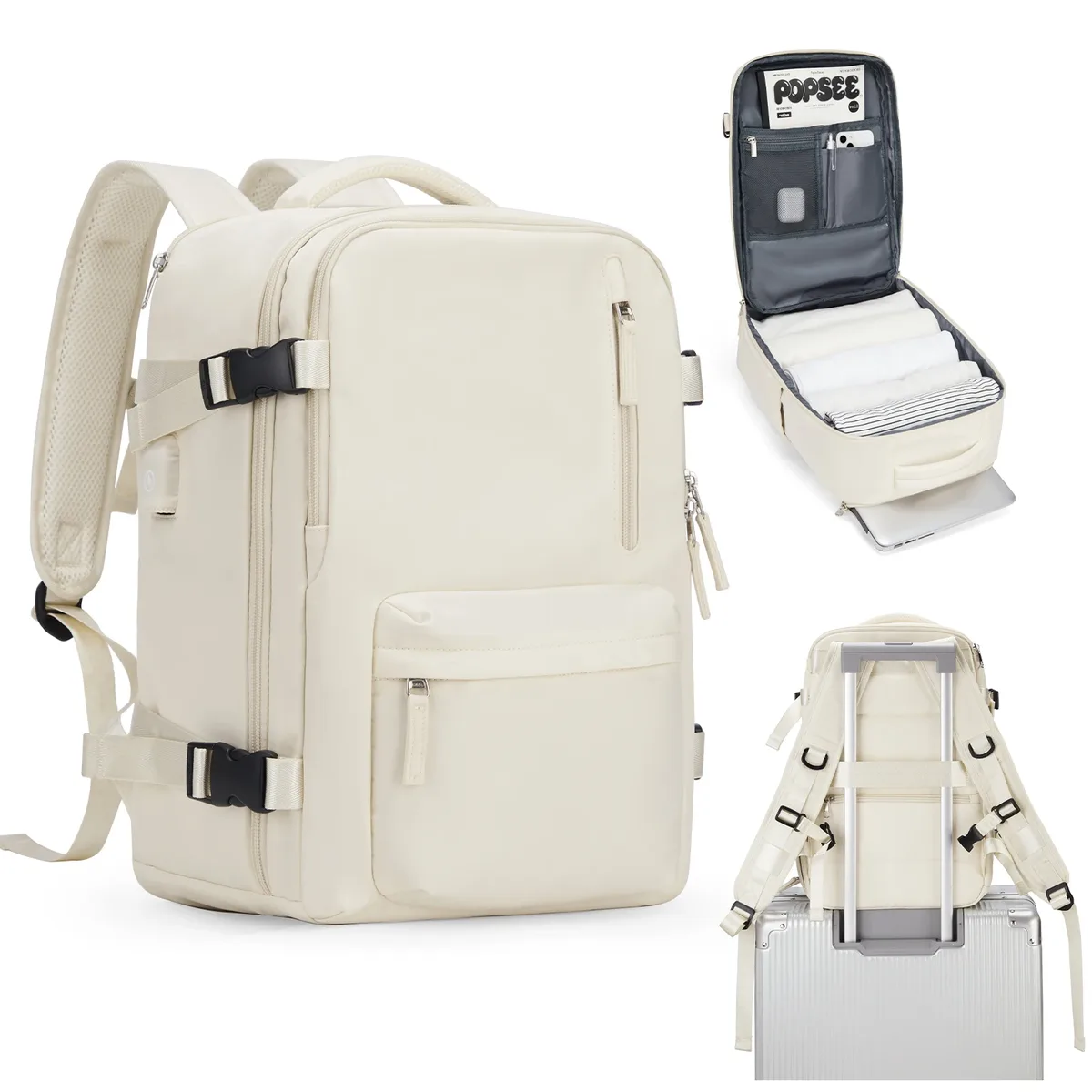 sac à dos de voyage de cabine pour femmes, sac pour ordinateur portable, grande capacité, easyjet, sac à main 45x36x20, ryanair 40x20x25, sac résistant à l'eau