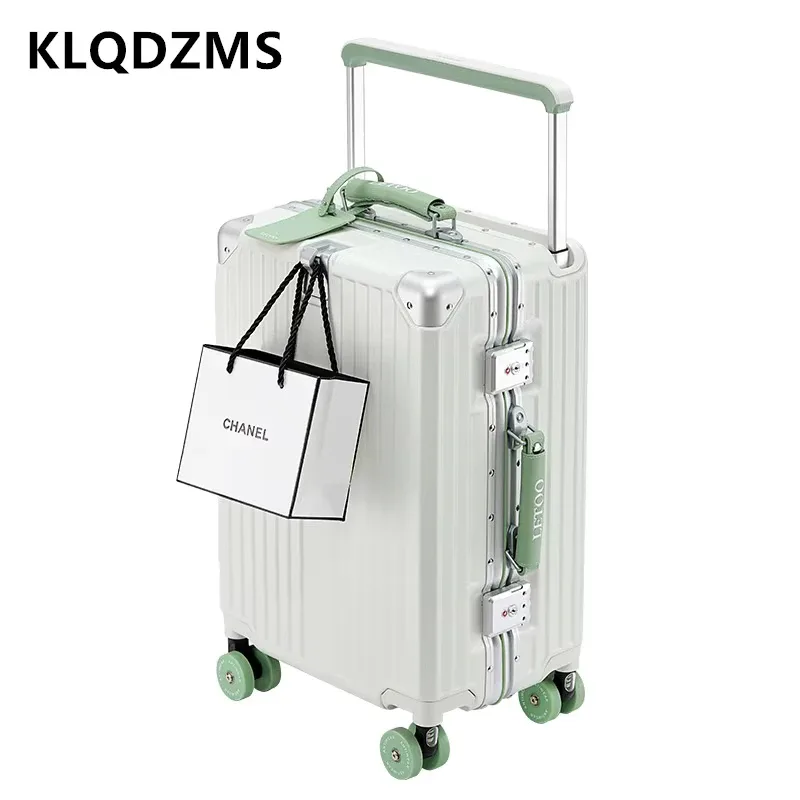 klqdzms-valise de voyage multifonctionnelle, bagage à main, cadre en aluminium, grande capacité, boîte d'embarquement pc, 20 po, 24 po, 28 po