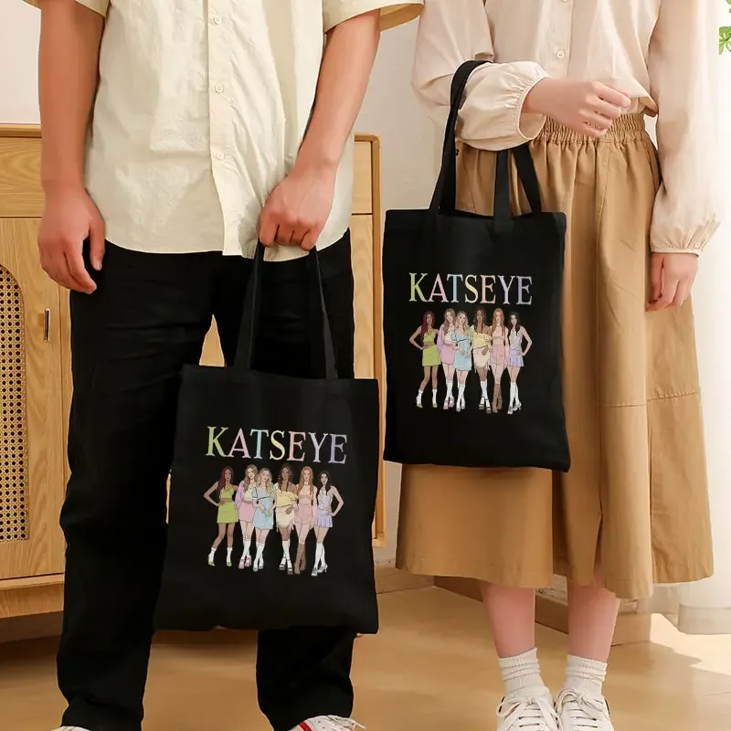 sac fourre-tout grande capacité katseye world tour pour femmes, sacs de voyage multifonctionnels, sacs de shopping tendance, cadeaux pour fans kpop version q