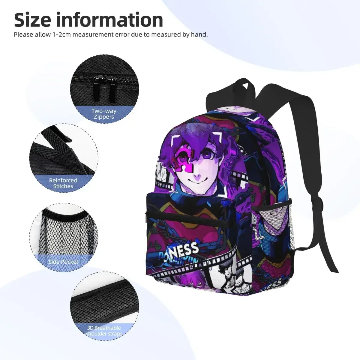 sac à dos d'école blue lock pour étudiants, sac à dos de randonnée et de voyage pour hommes et femmes, sac à livres à la mode, sacs à bandoulière