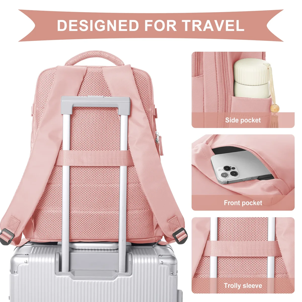 lot de 3 sacs à dos de cabine ryanair 40x30x20cm avec pompe manuelle et compression sous vide - sac de voyage en nylon durable pour les courts séjours