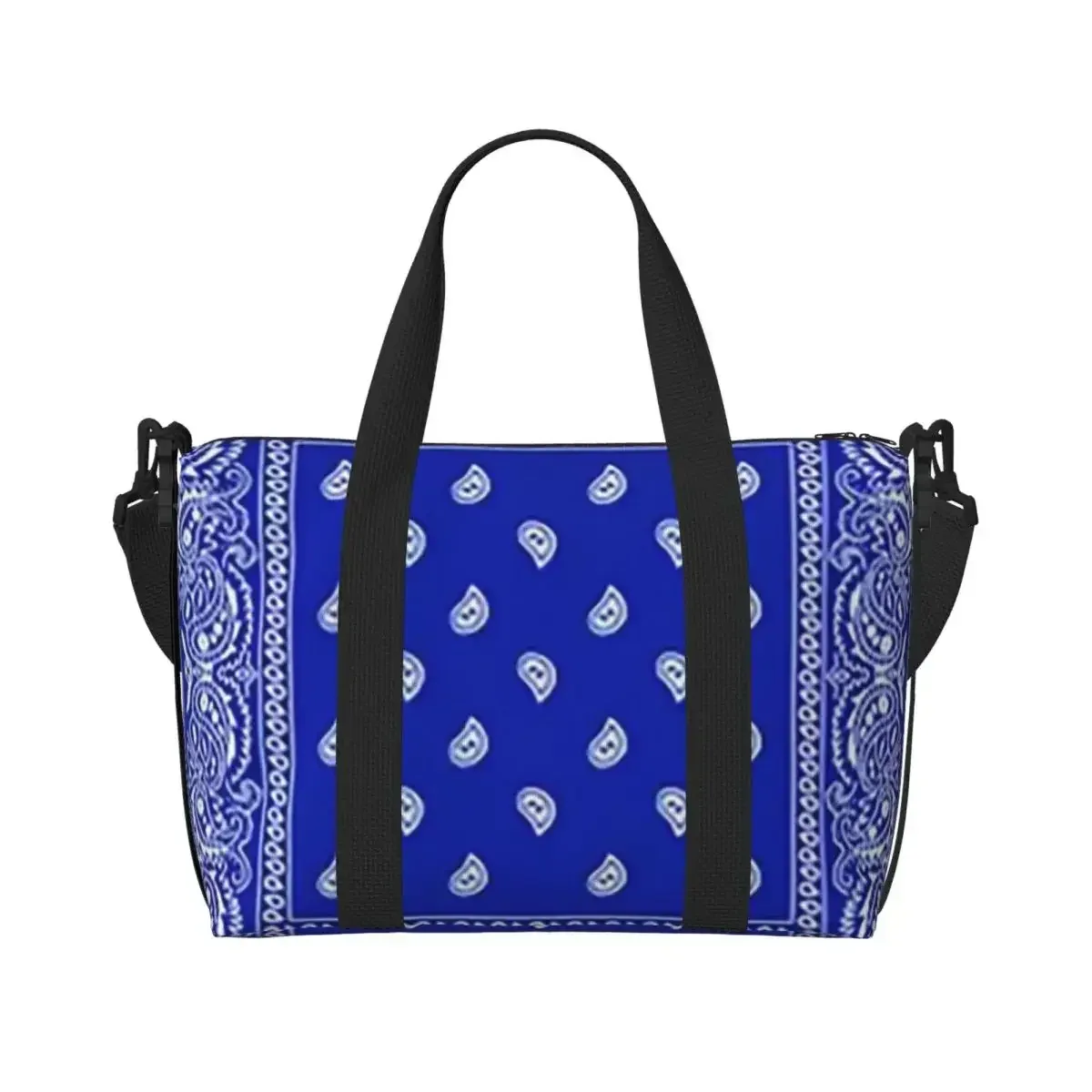 sac de voyage de plage à motif paisley coloré noir, grande capacité, sacs fourre-tout pour la gym, le sport, les femmes, le shopping, sac à bandoulière