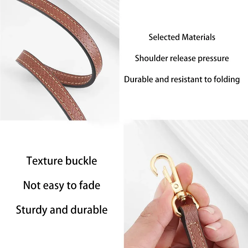 sangle d'épaule en cuir véritable adaptée au sac longchamp mini le pliage, accessoires de sangle de sac bandoulière sans perforation