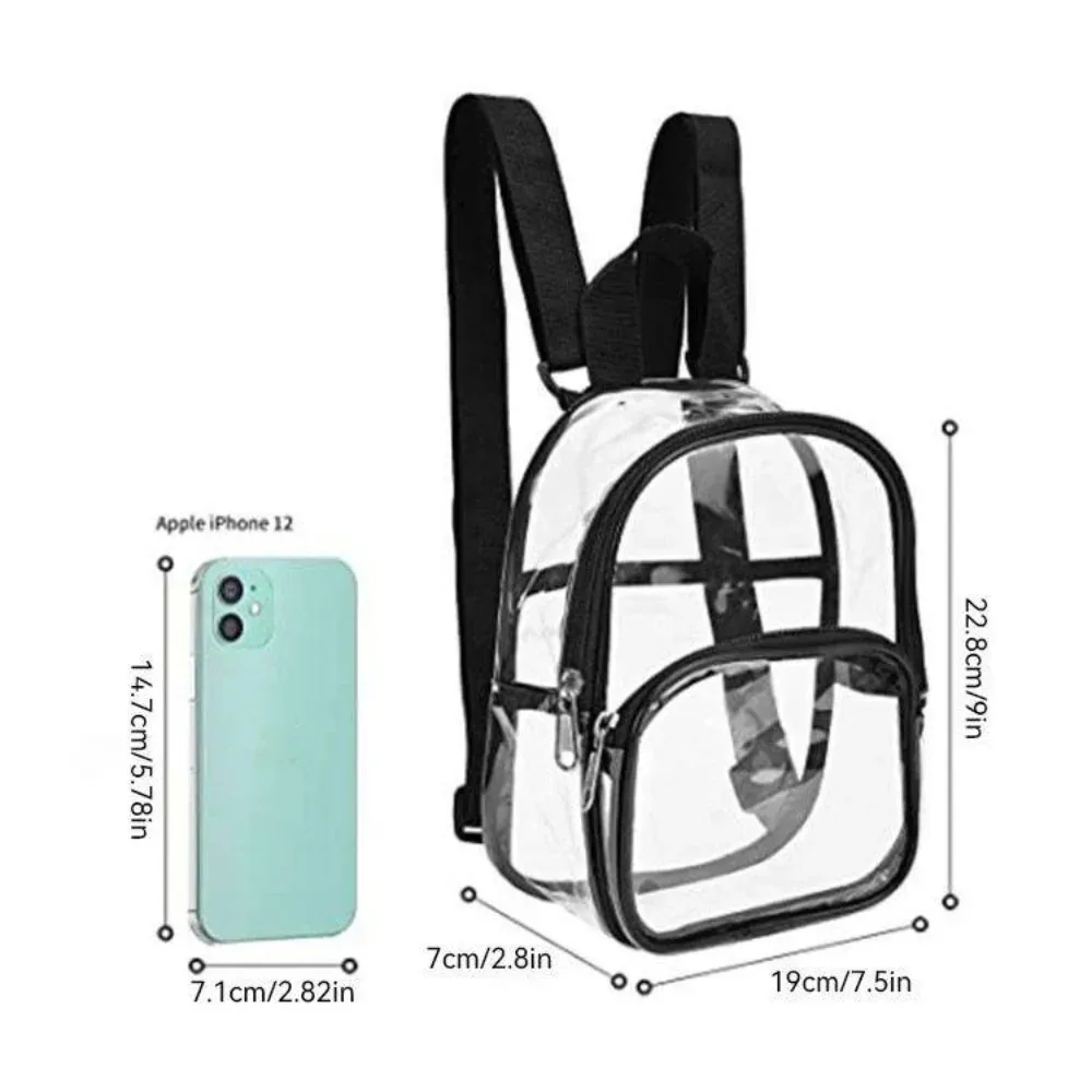 mini sac à dos transparent en pvc, sac de rangement étanche, pochette de toilette de voyage décontractée, organisateur de papeterie portable pour étudiants