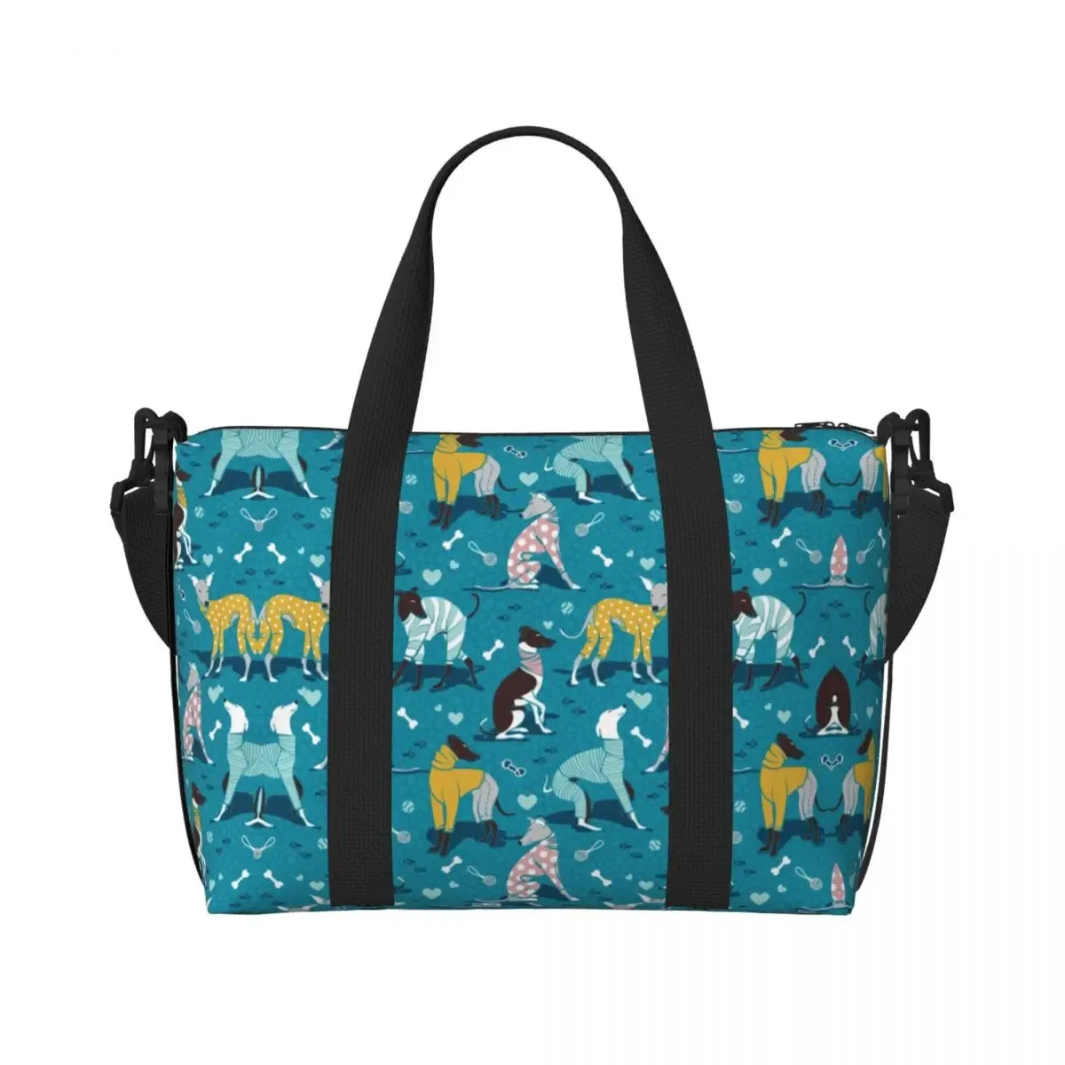 sac fourre-tout personnalisé whippet peeping pour femme, grande capacité, lévrier lévrier, sac de voyage pour chien, salle de sport, plage