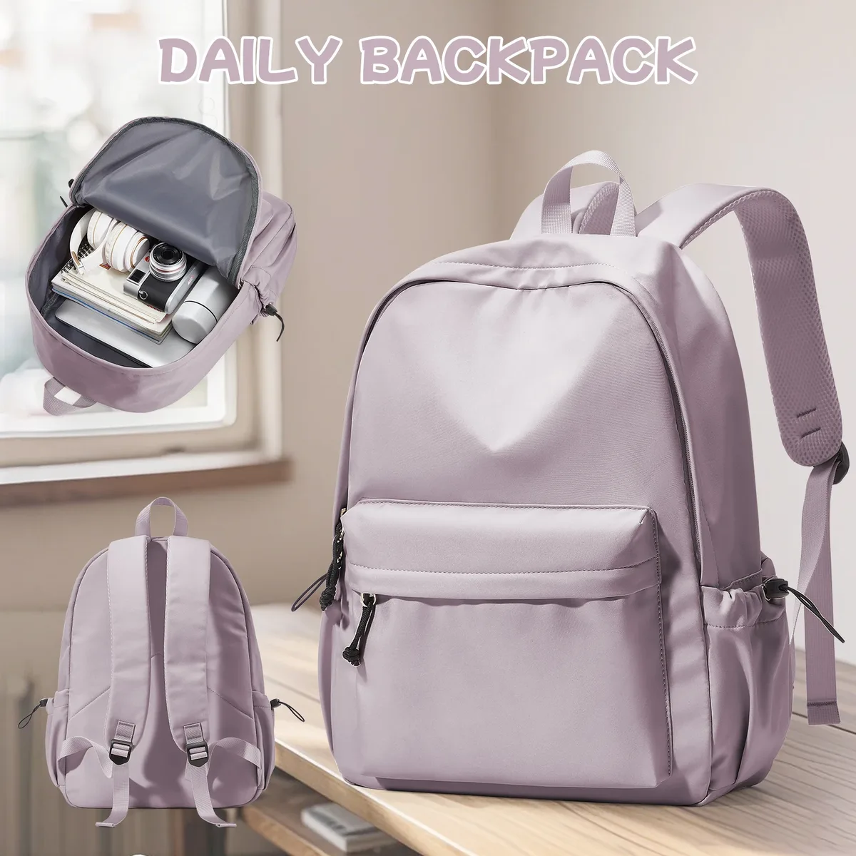sac à dos d'école pour fille, sac à dos esthétique pour femme, joli sac à livres preppy college, sac à dos léger décontracté pour ordinateur portable, antivol
