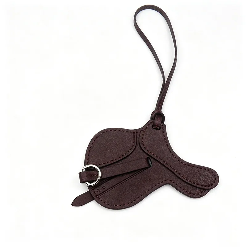 petit sacoche de selle en cuir pu, accessoire de mode haut de gamme, breloque porte-clés, pendentif en cuir