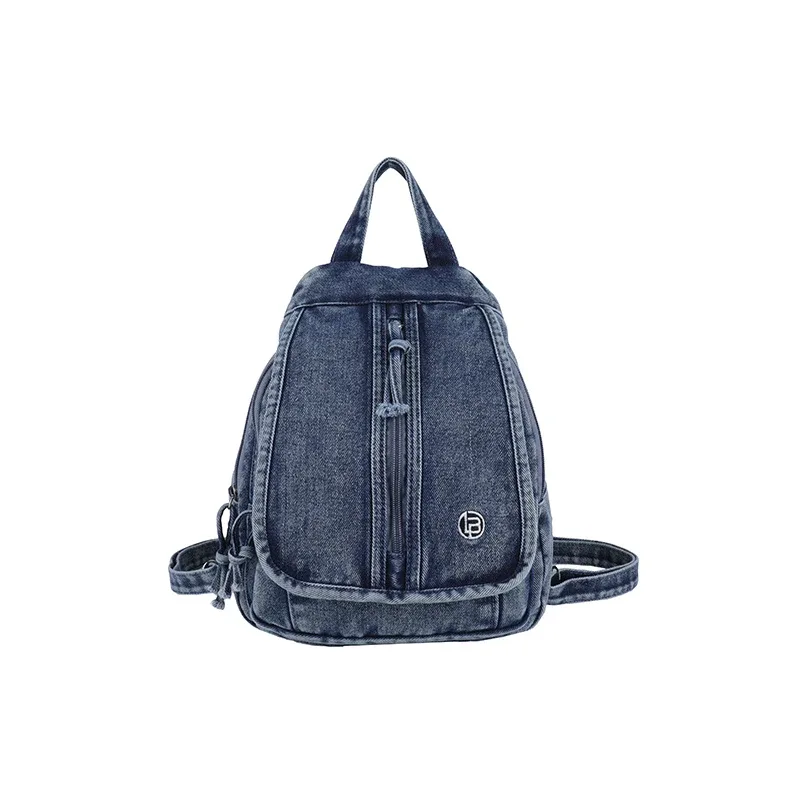 sac à dos en jean tendance pour femme, sac d'école décontracté, sac de voyage rétro délavé, sac à dos léger, sac à bandoulière pour usage quotidien