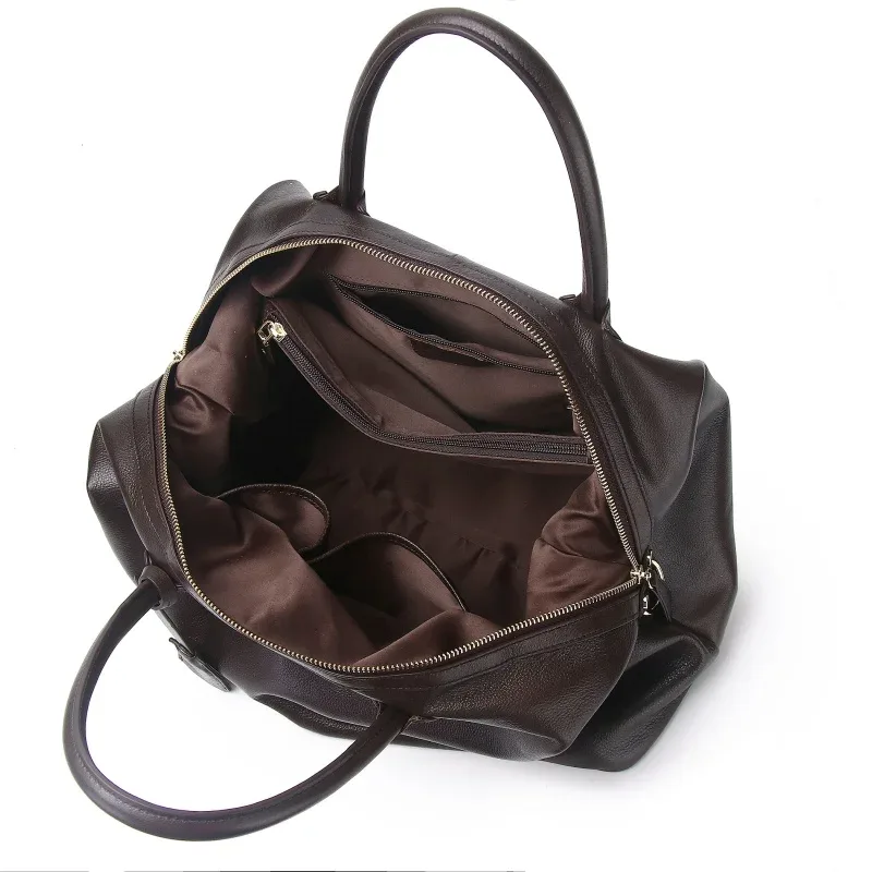 sac de sport de voyage en cuir véritable, sac fourre-tout lancé unique, grand sac messager de week-end