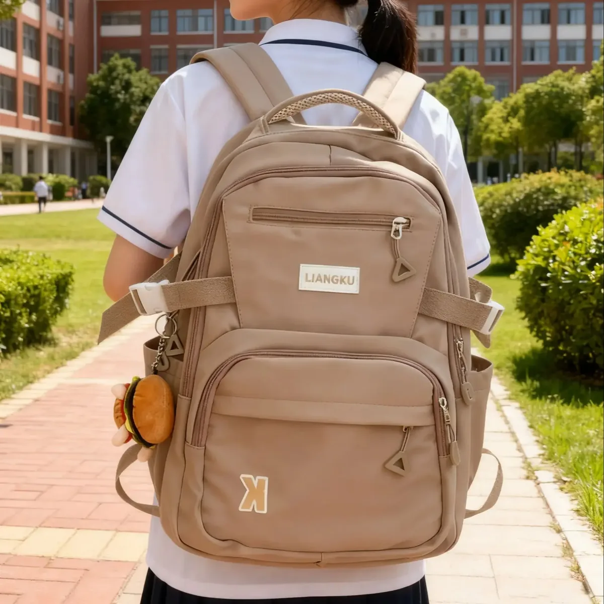 Sac à dos scolaire mignon grande capacité, sac à dos pour lycéens et étudiants, style Instagram, sac à dos pour ordinateur portable pour filles