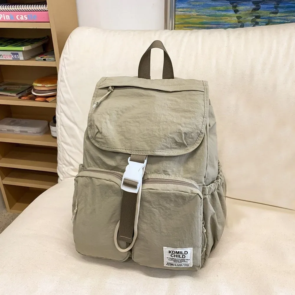 sac à dos de voyage décontracté de style japonais, ultraléger, grande capacité, sac d'école, couleur unie, sac de camping en plein air, unisexe