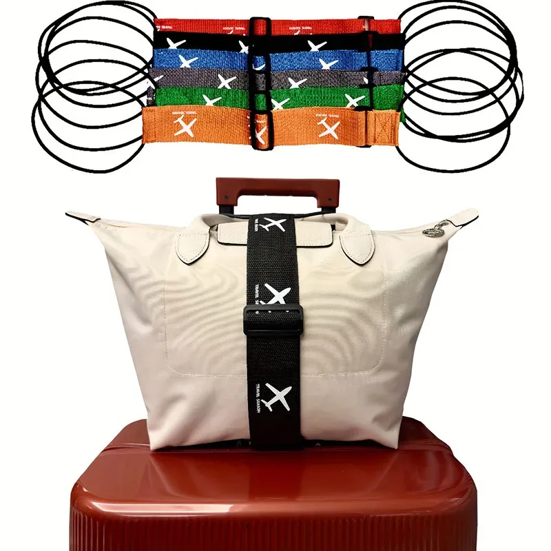 sangle de fixation résistante à l'usure, corde élastique pour bagages, ceinture de fixation imprimée motif avion, ceinture de fixation pour valise
