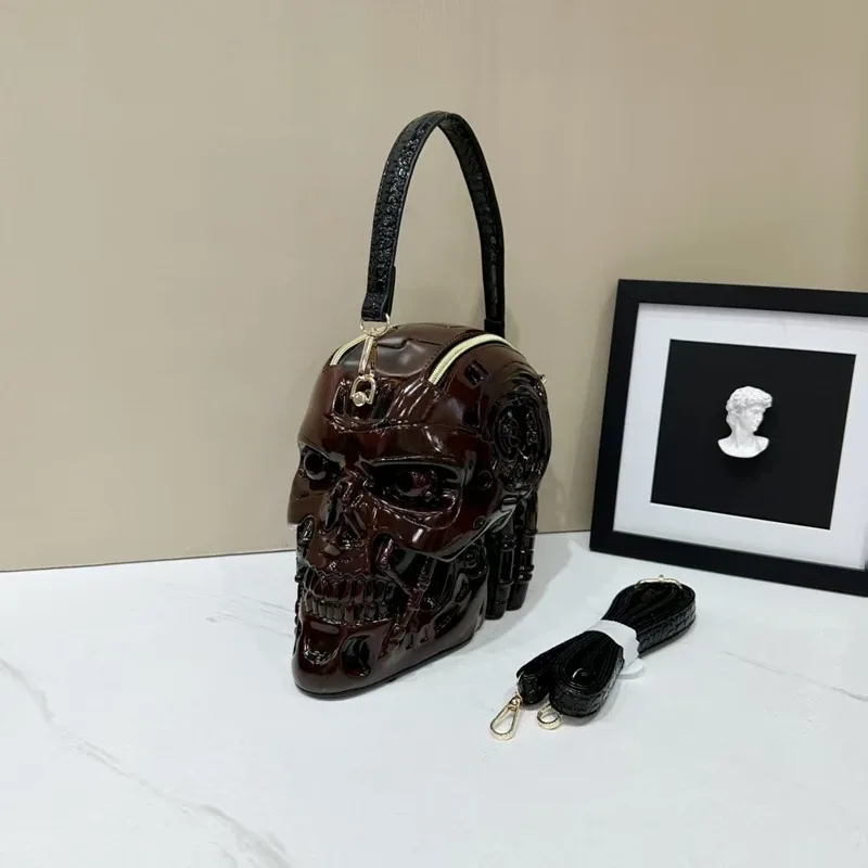 sacs décontractés pour hommes et femmes, sac à tête de machine stéréoscopique 3d, sac à bandoulière simple, sac à main, sacoche mobile