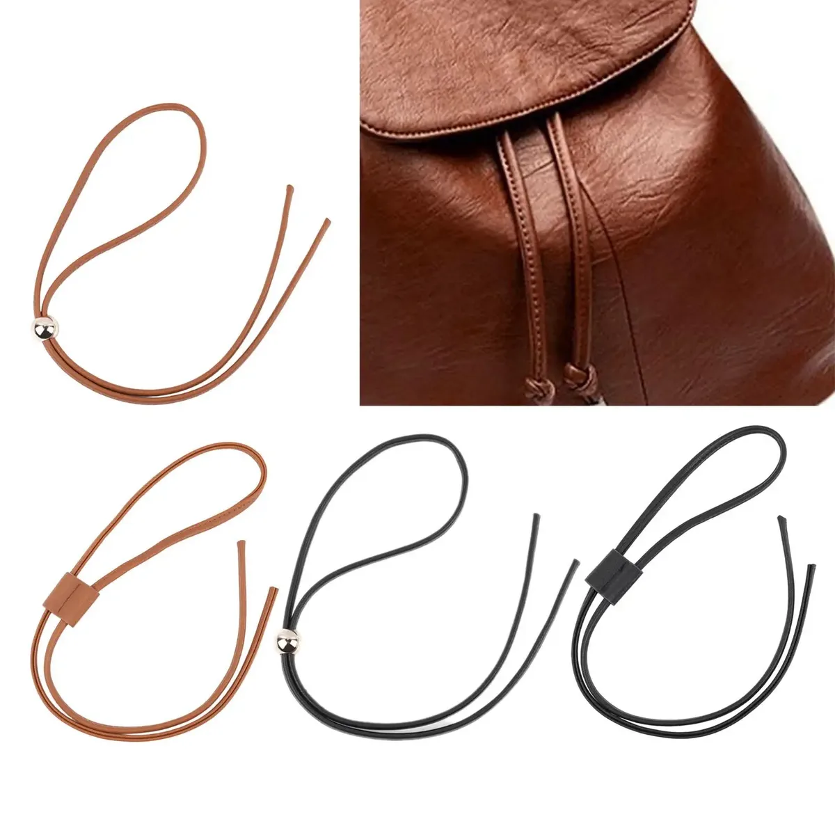 sangle à cordon de serrage, accessoires de remplacement, ceinture de sac à main en cuir pu pour sac seau, sac en crochet, sac à bandoulière