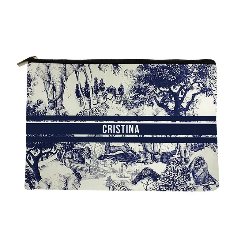 sac de maquillage avec nom personnalisé, cadeau de demoiselle d'honneur, organisateur de cosmétiques de voyage, sac latéral en toile pour dames, trousse à crayons, porte-monnaie de rangement 25