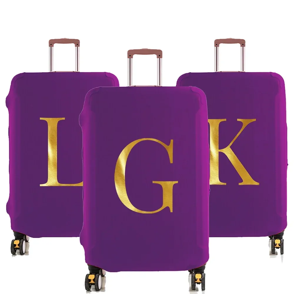juste anti-poussière pour valise de voyage, housse de protection pour bagages, valise à roulettes de 18 à 28 pouces, série initiales imprimées, accessoires de voyage