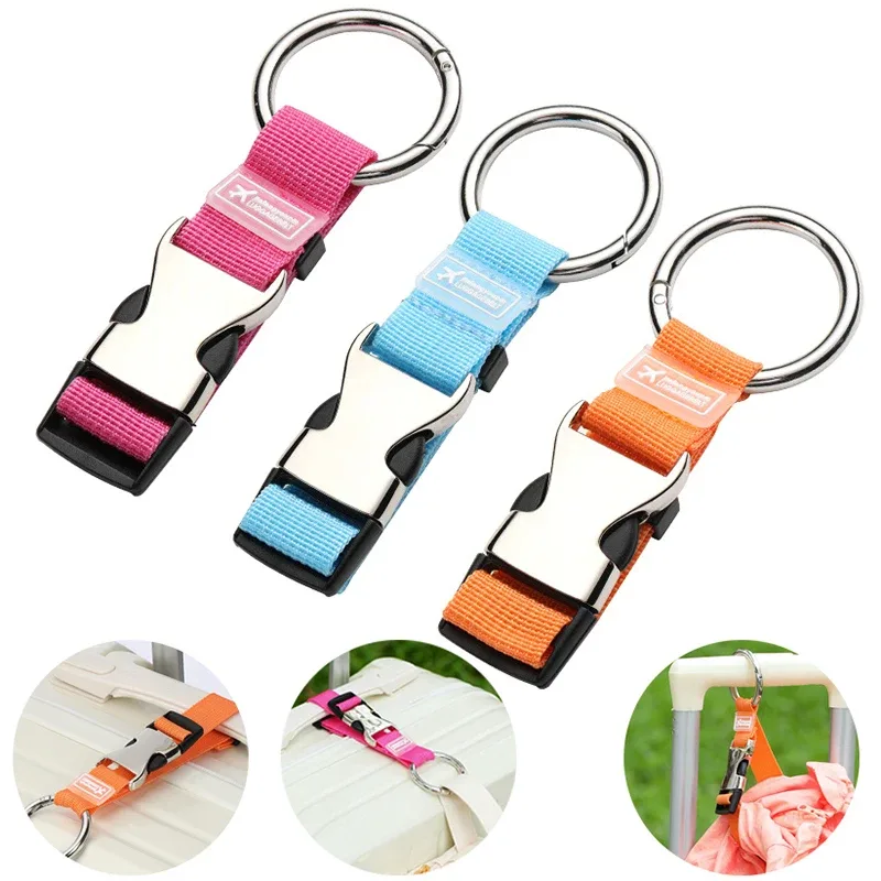 sangles de bagages en nylon réglables avec clip à ressort métallique, 1 pièce, pour valises et sacs de cabine, sangle de transport avec crochet