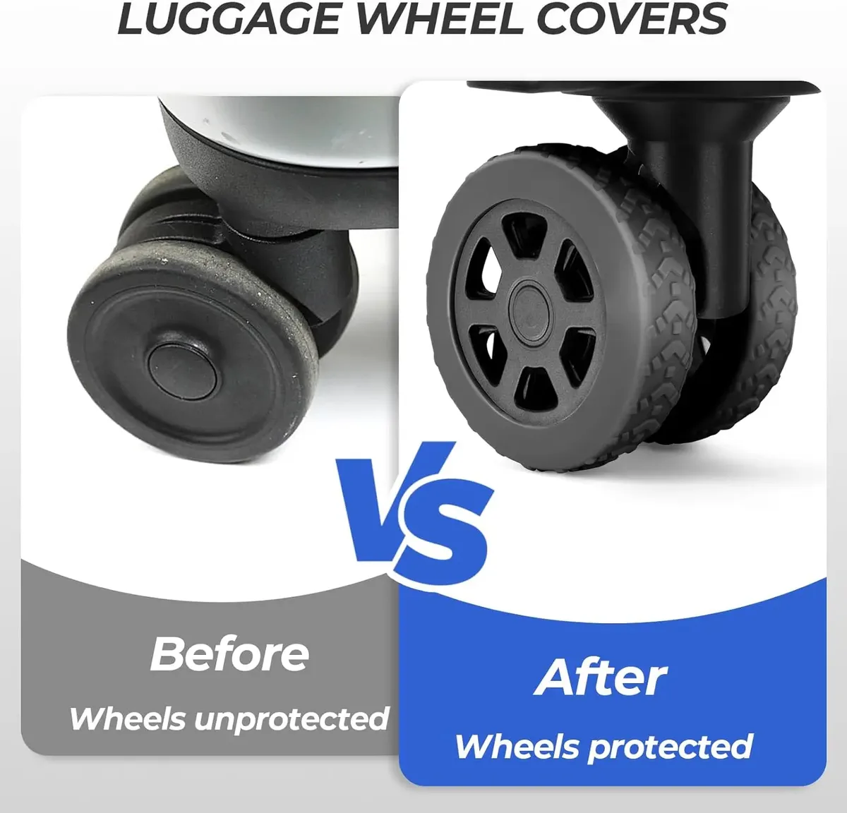 8 pièces/ensemble de protections en silicone pour roulettes de bagages, anti-bruit, résistantes à l'usure, pour valises à roulettes, protection épaissie pour le voyage