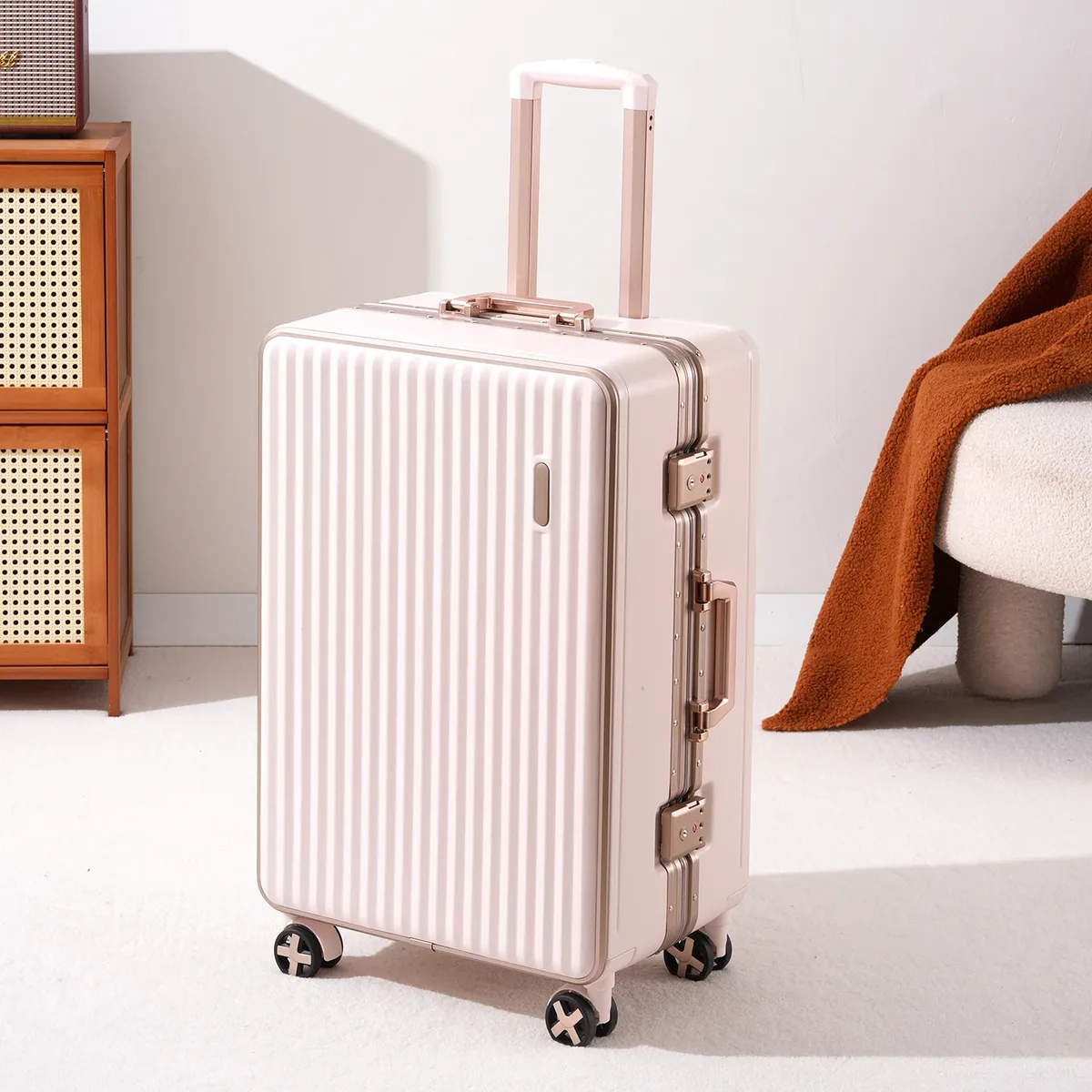 valise de voyage de haute qualité, nouvelle collection, 20 pouces, avec cadre en aluminium, en abs+pc épaissi, disponible en 22/24/26/28 pouces