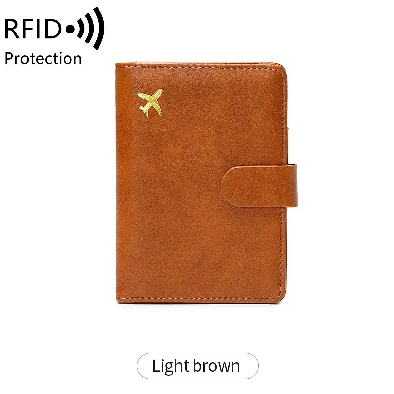 ensemble de voyage anti-vol rfid en cuir pu comprenant un porte-passeport et un porte-cartes de crédit, sac de passeport pour hommes et femmes, accessoires de voyage