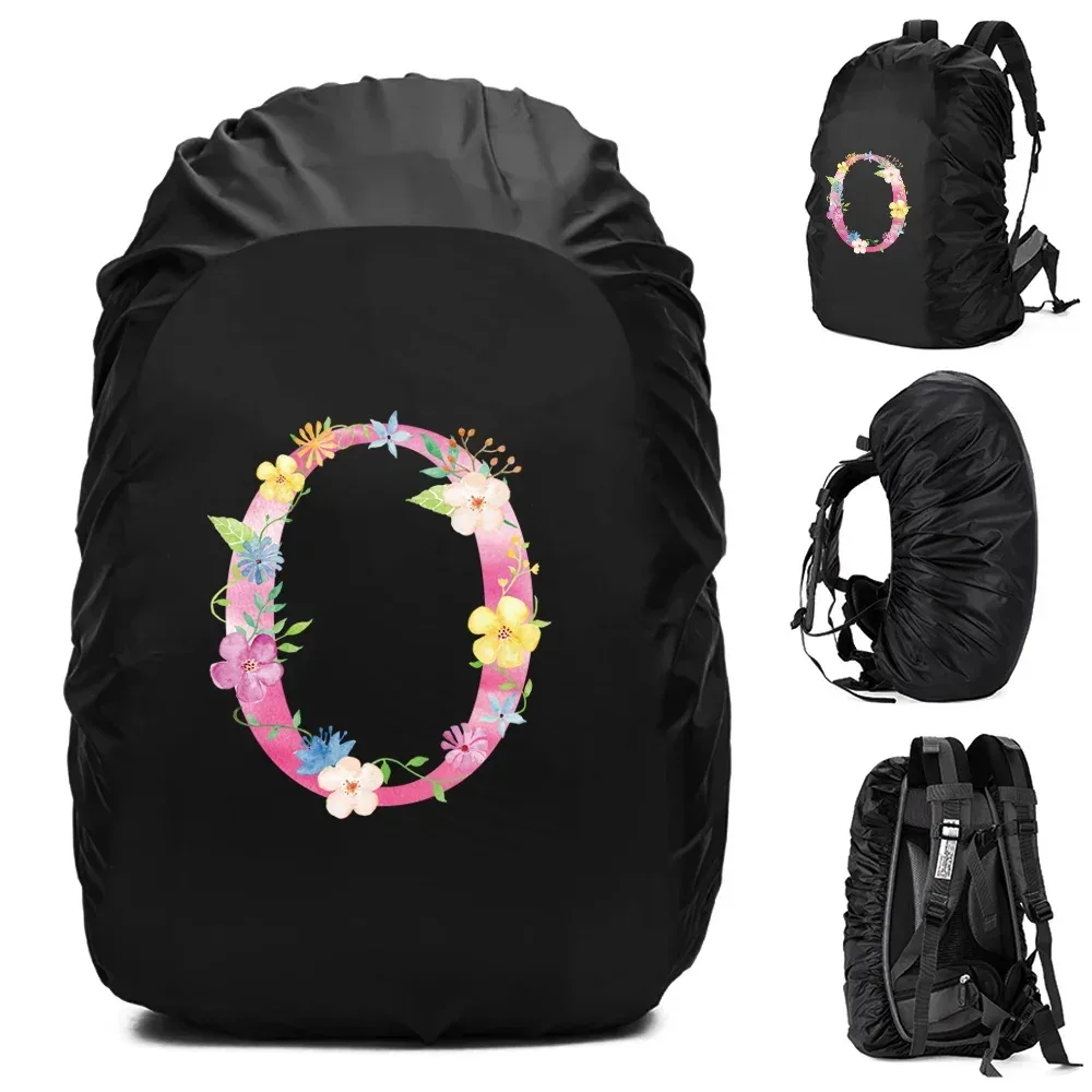 sac à dos étanche unisexe, housse de pluie, sac de camping en plein air, randonnée, escalade, sports, housse de pluie anti-poussière, imprimé lettre rose, 30l, 40l, 70l