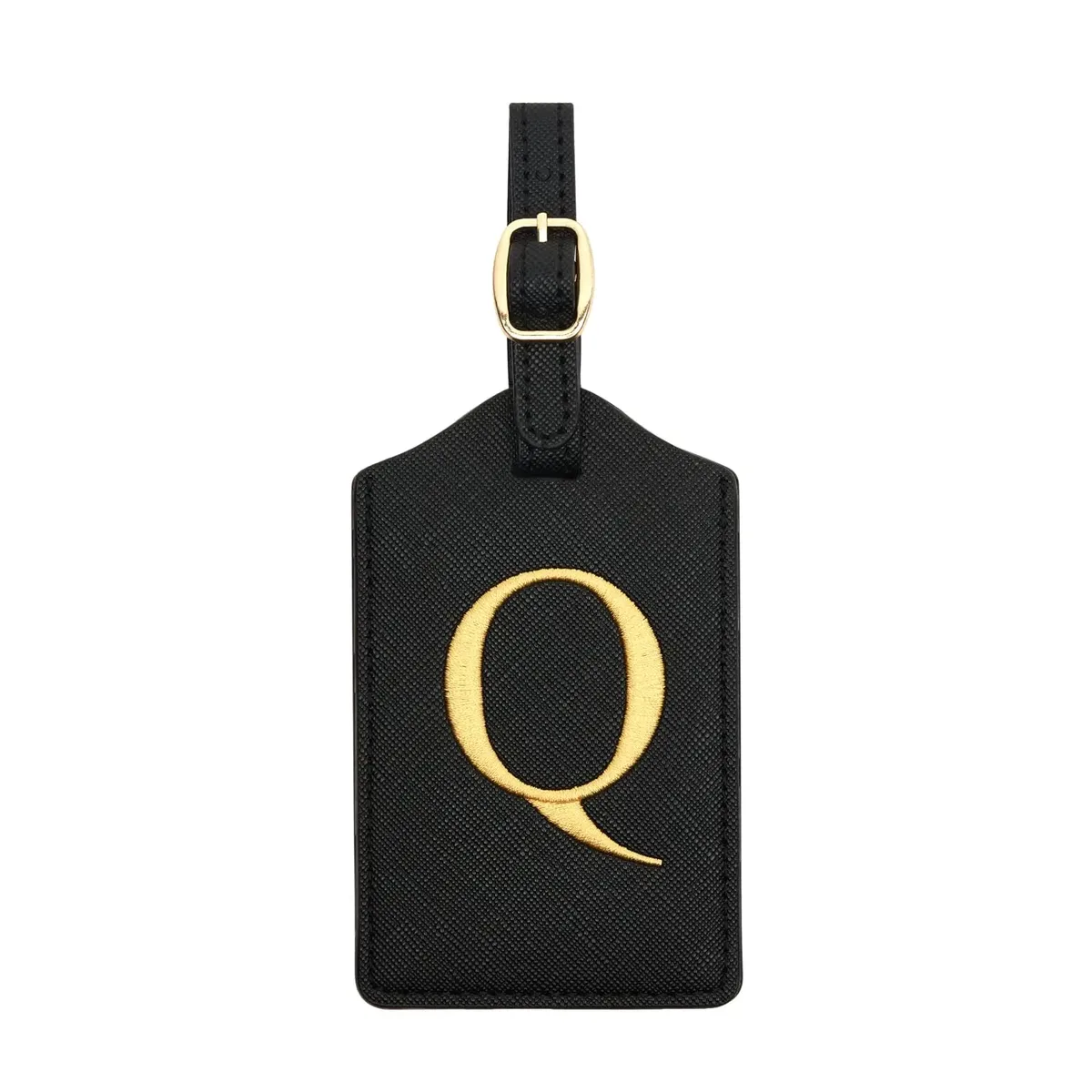 étiquette de bagage en cuir pu pour voyage-étiquette d'identification de valise durable avec couverture de confidentialité et fente pour carte nominative (a-z) liu