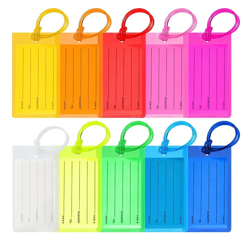 étiquette de bagage de voyage en pvc souple, étiquette de valise en silicone, étiquette de nom de sac, manchon