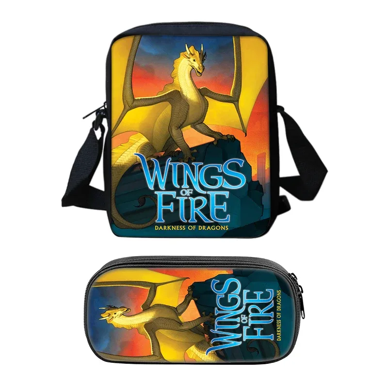 ensemble de sacs de téléphone wings of fire, sac à bandoulière avec sac initié, étui à crayons, boîte à crayons pour étudiants, meilleur cadeau, 2 pièces