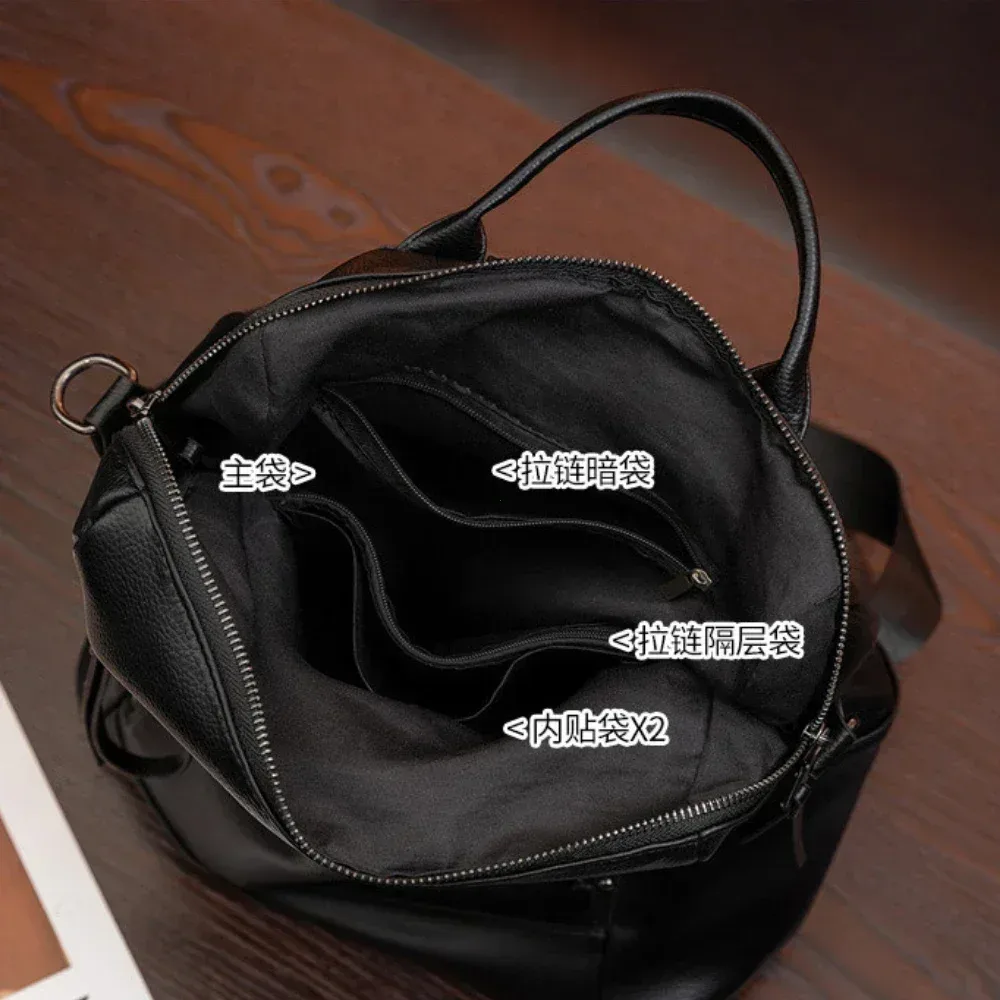 sac à dos de marque en cuir véritable pour femmes, nouvelle mode voyage, sacs d'école de haute qualité, sac à bandoulière décontracté, 2023