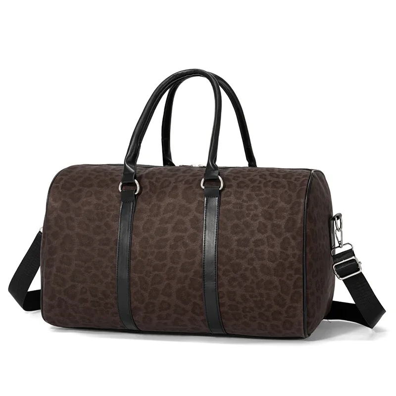 sac de voyage week-end imprimé léopard, grand sac de transport, sac de sport, sac de nuit avec sangle réglable pour hommes et femmes