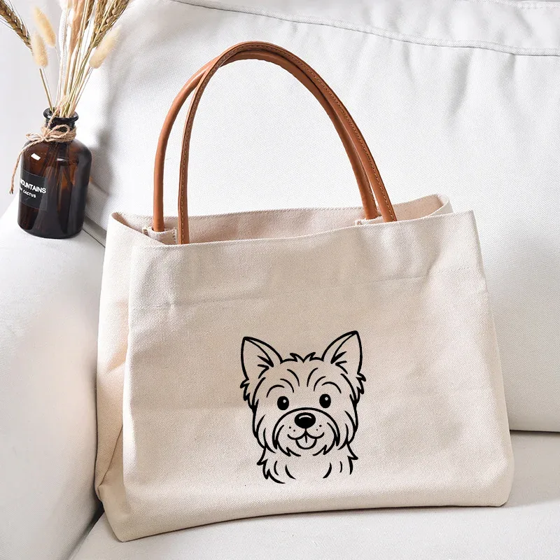 sac fourre-tout en toile pour femme, sac de travail, sac de plage, sac à provisions, cadeau pour les amoureux des chiens, mode pour femme, imprimé chien teckel
