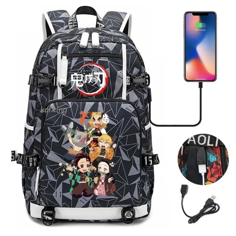 sac à dos hot kamado nezuko demon slayer camouflage, grande capacité, pour adolescents, sacs d'école pour ordinateur portable, léger, pour voyage en plein air, randonnée