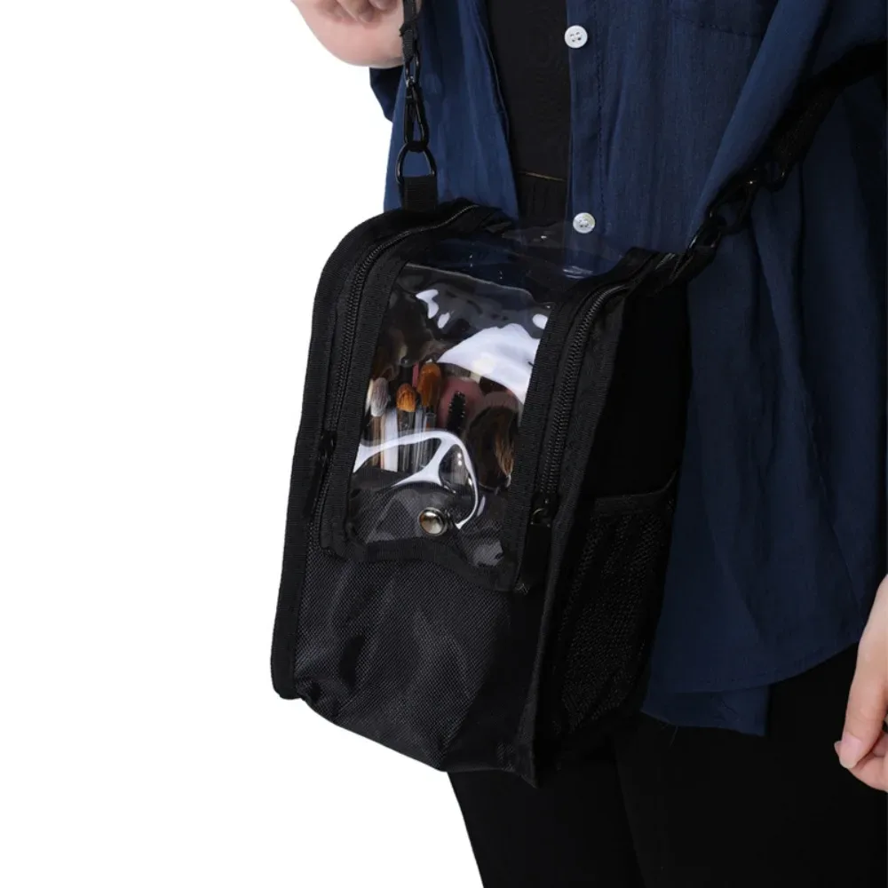 sac à bandoulière pour pinceaux de maquillage professionnels, sac de rangement transparent et léger pour cosmétiques, résistant à l'eau, multifonctionnel