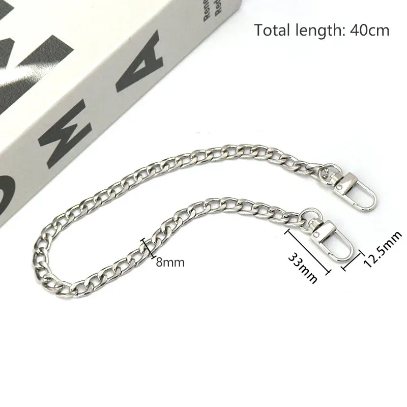 chaîne métallique de remplacement pour sac à bandoulière, 20cm/40cm/60cm/100cm/120cm, bricolage, poignée en or/argent, accessoires de sac à main