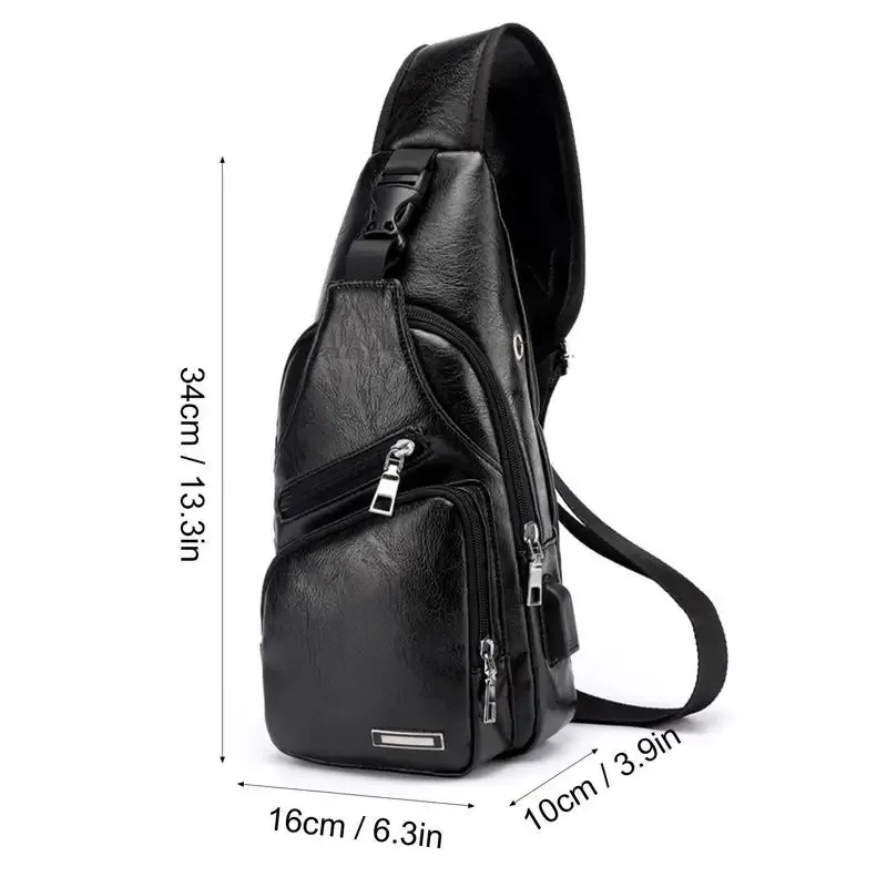 sacs de poitrine à bandoulière en cuir pu pour hommes, sac à bandoulière initié, petit sac à dos